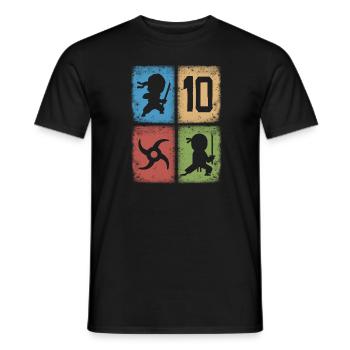 Ninjas 10. Geburtstag Kinder 10 Jahre alt Ninja - Männer T-Shirt - Schwarz - Vorne - AI Model Male 178 light (178cm)