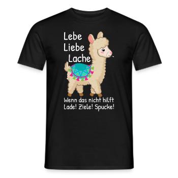 Lebe Liebe Lache wenn das nicht Alpaka Sprüche - Männer T-Shirt - Schwarz - Vorne - AI Model Male 178 light (178cm)