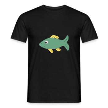 T-Shirt mit Fischmotiv,Angelbekleidung Geschenk  - Männer T-Shirt - Schwarz - Vorne - AI Model Male 178 light (178cm)