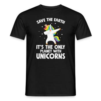 Unicorns Save the earth - Men's T-Shirt - black - Front - AI Model Male 178 light (178cm)