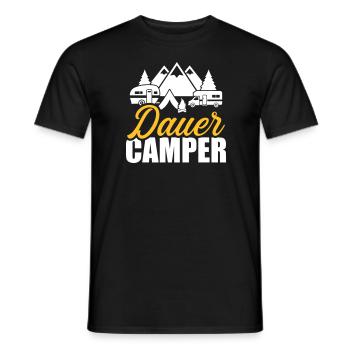 camping - Men's T-Shirt - black - Front - AI Model Male 178 light (178cm)