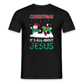 Christmas Santa Claus Gifts - Men's T-Shirt - black - Front - AI Model Male 178 light (178cm)