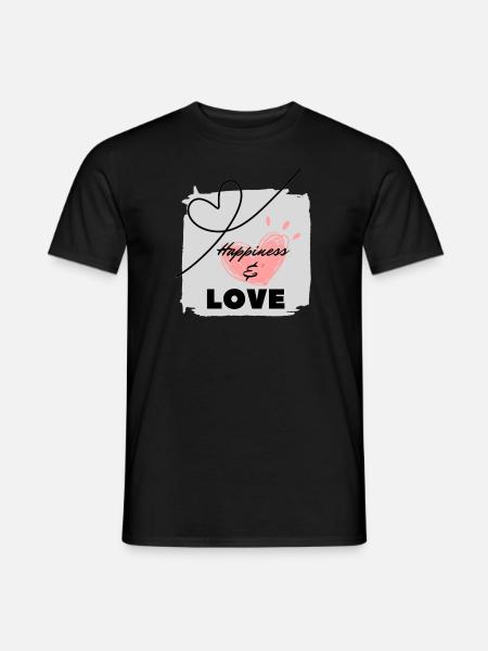 I love clothes / Happiness and Love - Männer T-Shirt - Schwarz