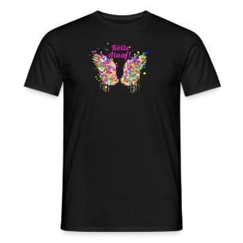 Kölle alaaf, wings, confetti, angelwings, carnival - Men's T-Shirt - black - Front - AI Model Male 178 light (178cm)