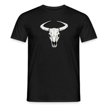 Bull Skull Biker Heavy Metal Geschenk Geschenkidee - Männer T-Shirt - Schwarz - Vorne - AI Model Male 178 light (178cm)