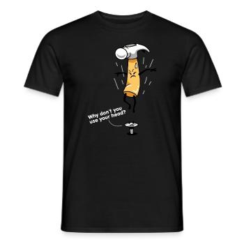 Pourquoi don’t You Use Your Head ? Design pour - T-shirt homme - noir - Devant - AI Model Male 178 light (178cm)