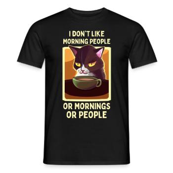 Kaffee Katze lustiger Spruch Müde Katze Kaffee - Männer T-Shirt - Schwarz - Vorne - AI Model Male 178 light (178cm)