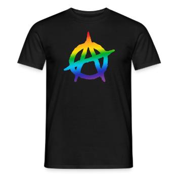 Anarchie A logo LGBT - T-shirt homme - noir - Devant - AI Model Male 178 light (178cm)