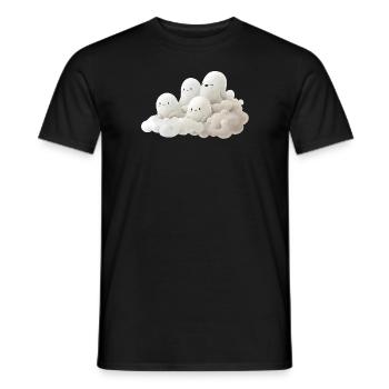 Happy Ghost Family - Männer T-Shirt - Schwarz - Vorne - AI Model Male 178 light (178cm)