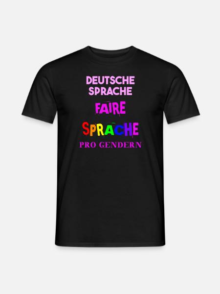 Deutsche Sprache Faire Sprache Geschenk Gendern - Männer T-Shirt - Schwarz