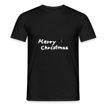 Merry Christmas Weihnachten - Men's T-Shirt - black - Front - AI Model Male 178 light (178cm)