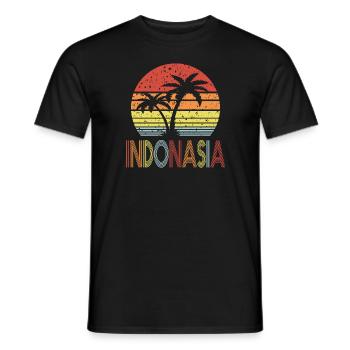 Indonesia - Men's T-Shirt - black - Front - AI Model Male 178 light (178cm)