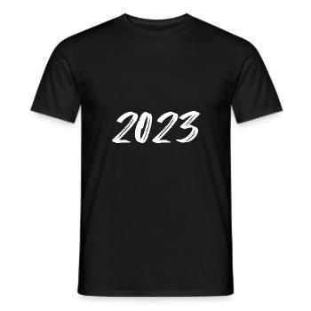 2023 blanc Réveillon du Nouvel An - T-shirt homme - noir - Devant - AI Model Male 178 light (178cm)