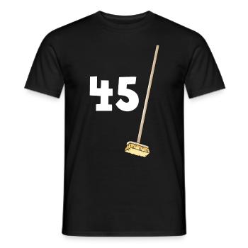 45 Besen Geschenk Idee Papa Mama - Männer T-Shirt - Schwarz - Vorne - AI Model Male 178 light (178cm)