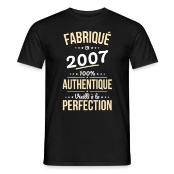 18th Birthday - Made in 2007 - Men's T-Shirt - black - Front - AI Model Male 178 light (178cm)