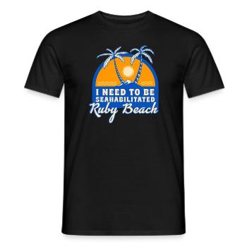 I Need To Be Seahabilitated Ruby Beach Summer - Männer T-Shirt - Schwarz - Vorne - AI Model Male 178 light (178cm)