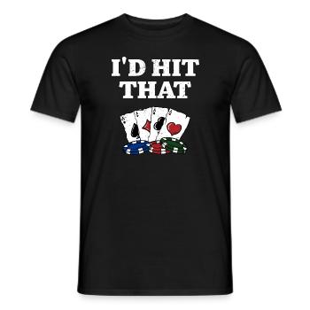 J’aurais frappé ce casino Poker Gambling Poker Player - T-shirt homme - noir - Devant - AI Model Male 178 light (178cm)