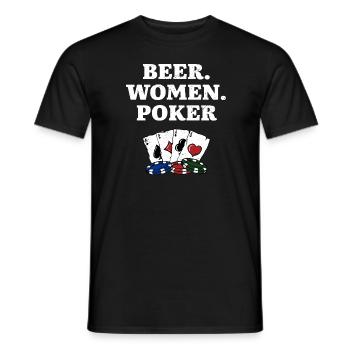Bière Femmes Poker Casino Gambler Parieur Parieur - T-shirt homme - noir - Devant - AI Model Male 178 light (178cm)