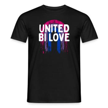United Bi Love Bisexual LGBTQ Bi Pride LGBT Gay - Men's T-Shirt - black - Front - AI Model Male 178 light (178cm)