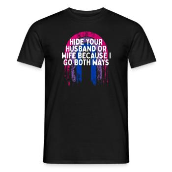 Je vais dans les deux sens Bisexuel LGBTQ Bi Pride Sarcastique - T-shirt homme - noir - Devant - AI Model Male 178 light (178cm)