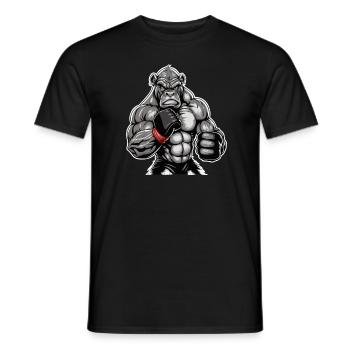 MMA Gorilla - Starker Käfigkämpfer Free Fighting - Männer T-Shirt - Schwarz - Vorne - AI Model Male 178 light (178cm)