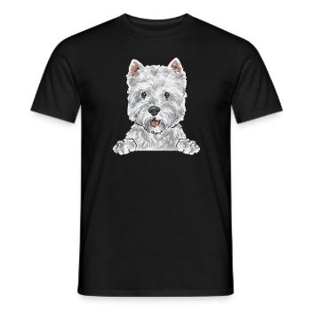 West Highland White Terrier Westie - Men's T-Shirt - black - Front - AI Model Male 178 light (178cm)