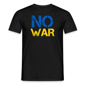 No War Peace World Peace Ukraine - Men's T-Shirt - black - Front - AI Model Male 178 light (178cm)