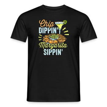 Chip Dippin' Margarita Sippin' Alcohol Lover - Men's T-Shirt - black - Front - AI Model Male 178 light (178cm)
