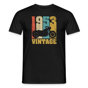 1953 Jahrgang Geburtstag Biker Motorrad Geschenk - Männer T-Shirt - Schwarz - Vorne - AI Model Male 178 light (178cm)
