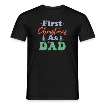 Premier Noël en tant que papa Erstes Weihnachten als Papa - T-shirt homme - noir - Devant - AI Model Male 178 light (178cm)