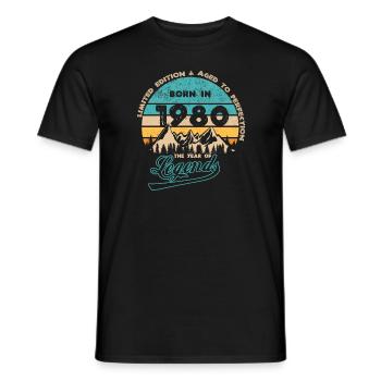 Legends 1980 - Men's T-Shirt - black - Front - AI Model Male 178 light (178cm)
