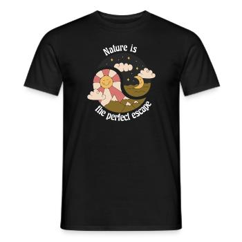 La nature est l’évasion parfaite Rétro Nature Designs - T-shirt homme - noir - Devant - AI Model Male 178 light (178cm)