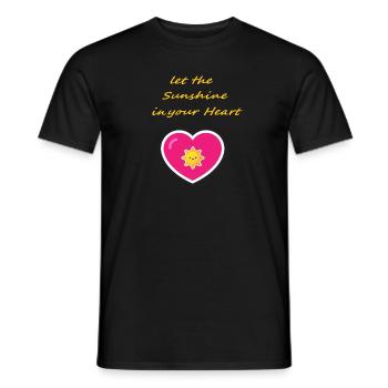 Lass die Sonne in dien Herz - Männer T-Shirt - Schwarz - Vorne - AI Model Male 178 light (178cm)