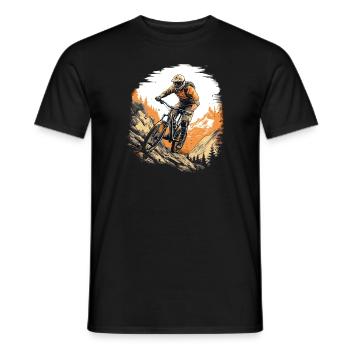 Radfahrer Downhill MTB Mountainbike Rad - Männer T-Shirt - Schwarz - Vorne - AI Model Male 178 light (178cm)