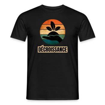 décroissance - T-shirt homme - noir - Devant - AI Model Male 178 light (178cm)