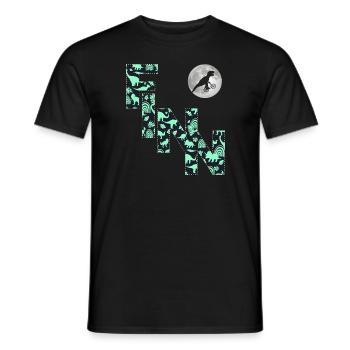 FINN - Schöner Jungen Name mit Dinosaurier - Männer T-Shirt - Schwarz - Vorne - AI Model Male 178 light (178cm)
