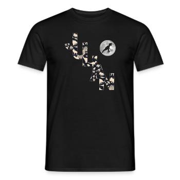 JULIAN - Beau prénom de garçon avec dinosaure - T-shirt homme - noir - Devant - AI Model Male 178 light (178cm)