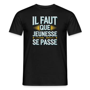 Il faut que jeunesse se passe - T-shirt homme - noir - Devant - AI Model Male 178 light (178cm)