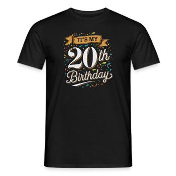 It's my 20th Birthday - T-shirt homme - noir - Devant - AI Model Male 178 light (178cm)