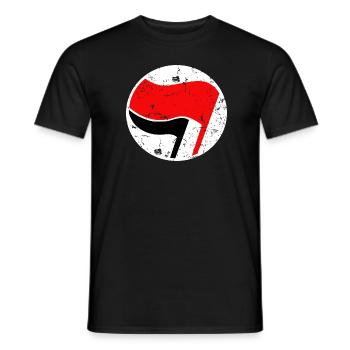 Logo Antifa simple grunge - T-shirt homme - noir - Devant - AI Model Male 178 light (178cm)
