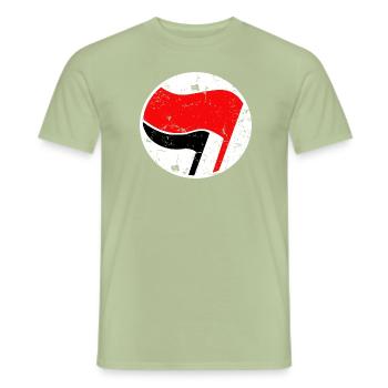 Antifa-Logo einfacher Grunge - Männer T-Shirt - Sage - Vorne - AI Model Male 178 light (178cm)