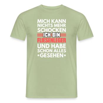 Carreleur non antichoc - T-shirt homme - vert sauge - Devant - AI Model Male 178 light (178cm)