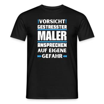 Gestresster Maler nicht ansprechen! - Männer T-Shirt - Schwarz - Vorne - AI Model Male 178 light (178cm)