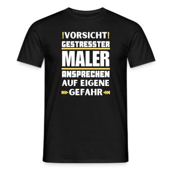 Ne parlez pas à des peintres stressés ! - T-shirt homme - noir - Devant - AI Model Male 178 light (178cm)