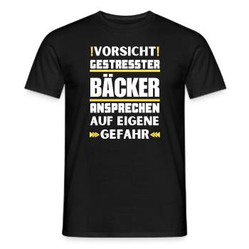 Don't talk to stressed bakers! - Men's T-Shirt - black - Front - AI Model Male 178 light (178cm)