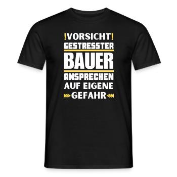 Don't talk to stressed farmer! - Men's T-Shirt - black - Front - AI Model Male 178 light (178cm)