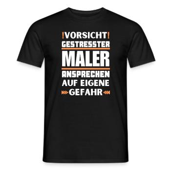 Don't talk to stressed painters! - Men's T-Shirt - black - Front - AI Model Male 178 light (178cm)