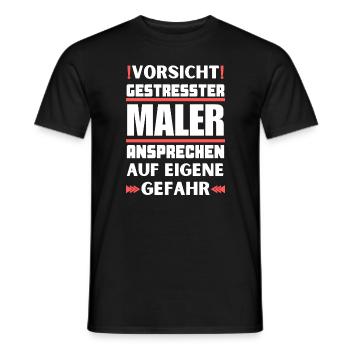 Ne parlez pas à des peintres stressés ! - T-shirt homme - noir - Devant - AI Model Male 178 light (178cm)
