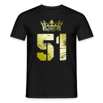 51 Zahl Krone - Männer T-Shirt - Schwarz - Vorne - AI Model Male 178 light (178cm)