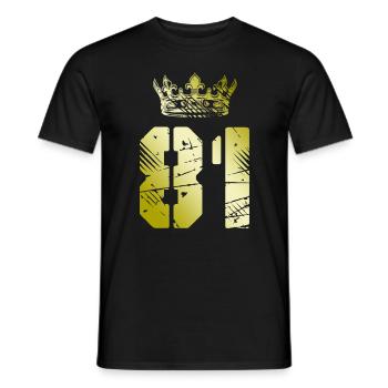 81 Number crown - Men's T-Shirt - black - Front - AI Model Male 178 light (178cm)